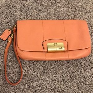 Coach wristlet- Orange/ Peach